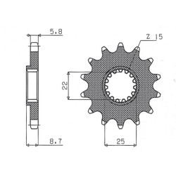 Звезда передняя 12 зуб. SUNSTAR KTM SX / EXC '91 -'19 (JTF1901.12)