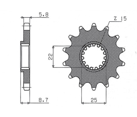 Звезда передняя 12 зуб. SUNSTAR KTM SX / EXC '91 -'19 (JTF1901.12)