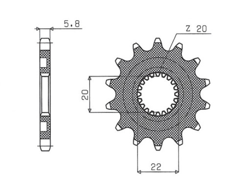 Звезда передняя SUNSTAR Yamaha (13зуб) (JTF1590)