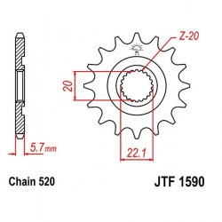 Зірка передня JT JTF1590.12 Yamaha/GasGas 12зуб