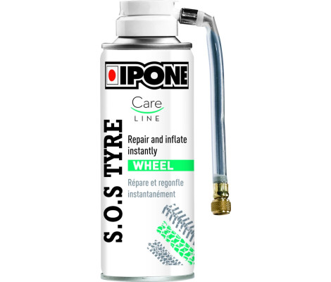 Спрей для ремонта и подкачки шин IPONE SOS TIRE SPRAY FOR PUNCTED TIRES MOTO 200ML (CARELINE)