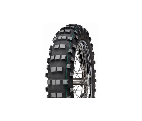 Шина Задняя MITAS EF-07, 140 / 80-18, 70R TT SUPER LIGHT ENDURO FIM (зелёная полоса)