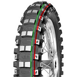 Шина Задняя MITAS TIRE120/90-18TERRA FORCE MX-MH MEDIUM/HARD65M TT (RED/GREEN STRIPE)DOT31/2020(2635