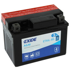 Аккумулятор Exide AGM 3Ah 50A, (YTX4L-BS, YB4L-A/B, YT4L-BS, YTZ5S)