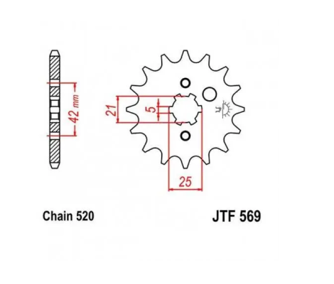 Звезда стальная передняя JT Sprockets 14зуб