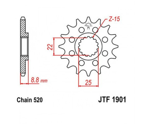 Зірка передня JT JTF1901.12 12зуб Зірка передня JT JTF1901.12 12зуб