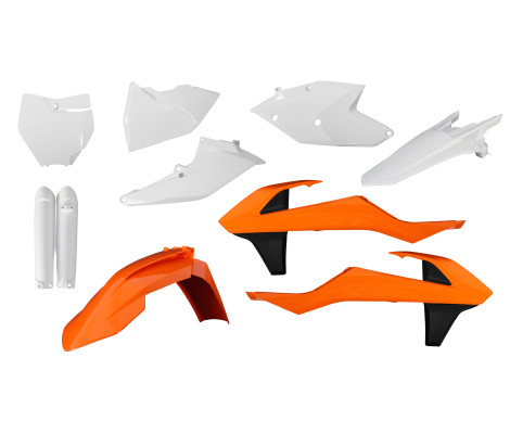 Комплект пластика 7 ACERBIS KTM SX/SXF 125-450 16-18 (Orange/White) Комплект пластика 7 ACERBIS KTM SX/SXF 125-450 16-18 (Orange/White)