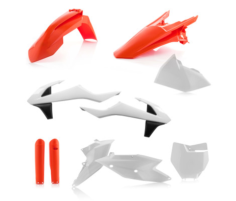 Комплект пластика 7 ACERBIS KTM SX/SXF 125-450 16-18 (White/Orange) Комплект пластика 7 ACERBIS KTM SX/SXF 125-450 16-18 (White/Orange)
