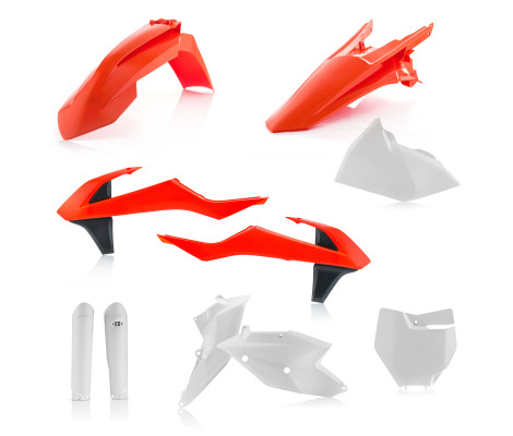 Комплект пластика 7 ACERBIS KTM SX/SXF 125-450 16-18 (White/Orange/Black) Комплект пластика 7 ACERBIS KTM SX/SXF 125-450 16-18 (White/Orange/Black)