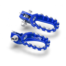 Подножки алюминиевые S3 Hard Rock CURVE KTM/HUSQ (2017+) LOW (ЗАНИЖЕННЫЕ) (BLUE)