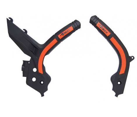 Захист рами R-TECH KTM EXC(F)/XC(F)-W 20-23 SX(F)/XC(F) 19-22 (Black/Orange)