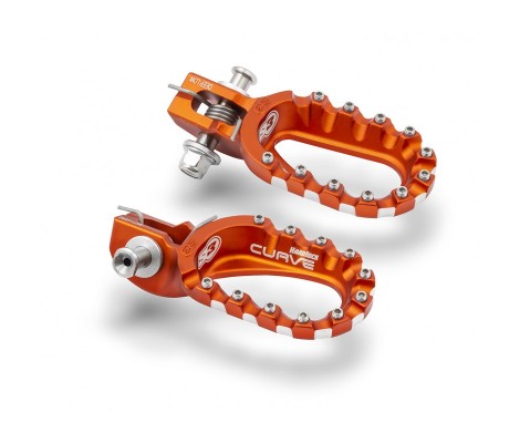 Подножки алюминиевые S3 Hard Rock CURVE KTM/HUSQ (2017+) LOW (ЗАНИЖЕННЫЕ) (ORANGE)