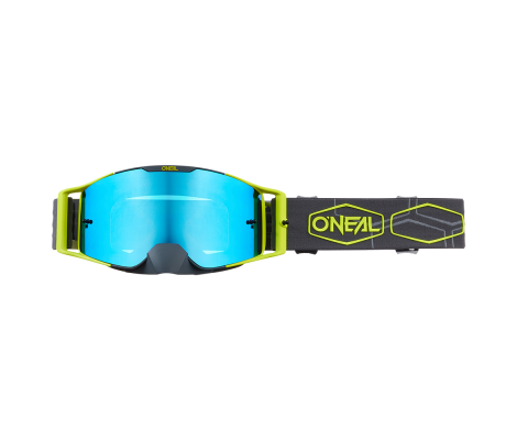 Маска O`NEAL B-30 HEXX V.22 зі знімним захистом для носа (Grey/Neon Yellow) (Radium/Blue)